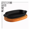 HoReCa, Cast iron oval frying pan with stand TM "BRIZOLL" 180x100x25 mm
