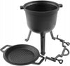 Hunting Cooking Stew Pot Cast Iron Cauldron Fireplace Stock Pot Open Fire/BBQ - tandoor-adventures.uk